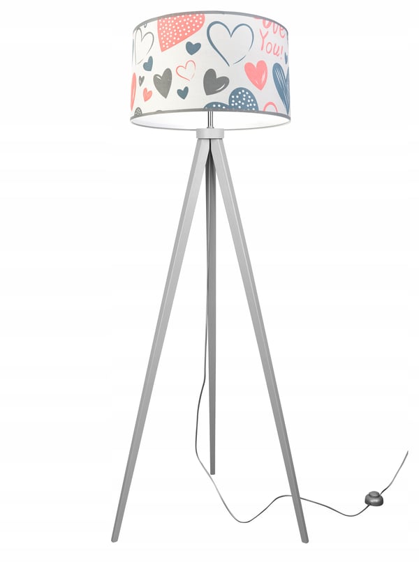 LOFT BØRNESTATIV LAMPE, LAMPESKÆRM, MØNSTER, LED