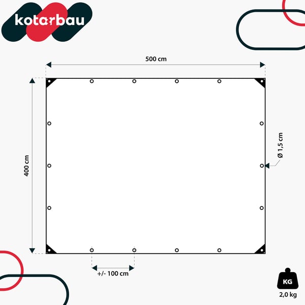 KOTARBAU® Presenning Beskyttelsesovertræk Stærkt Tyk Universal Forstærket Forstærket Vandtæt Transparent Klart Drivhus 120 G/M2 4X5 M
