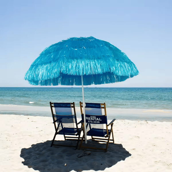 Hawaiiansk haveparasol til balkon/terrasse med snore, blå
