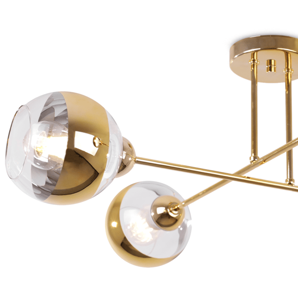 ASTURIA GULD LOFTLAMPE 4 FLADE GYLDNE LAMPESKÆRME E27