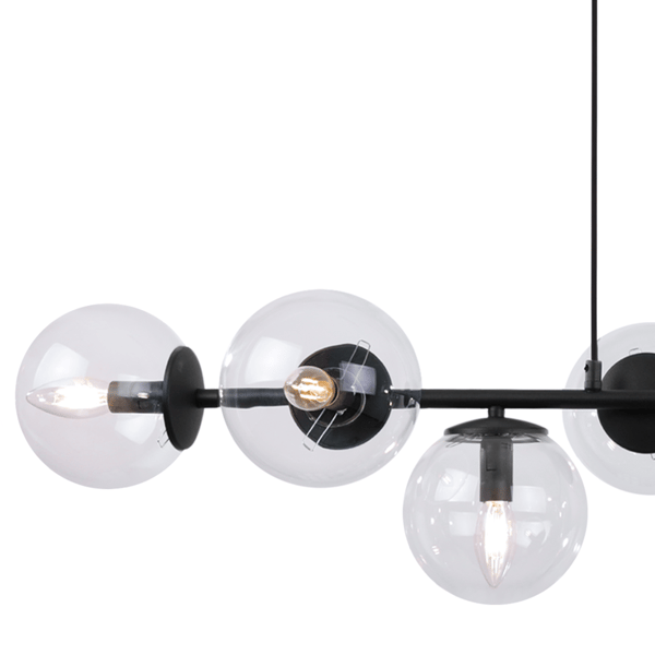 SIENA SORT HÆNGELAMPE 8 FLAD KLAR LAMPE E14