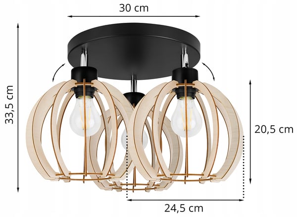 MODERNI PUINEN LED-KATTOVALAISIN