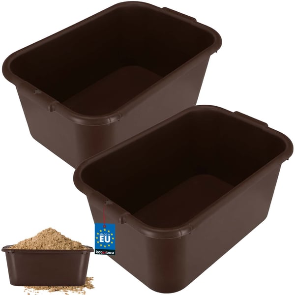 KOTARBAU® Rektangulär trädgårdscontainer Murbrukscontainer 45 l brun 2-pack