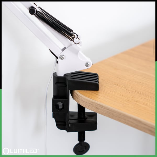 LUCA 2 LED skrivebordslampe 8W CCT tegnebordslampe 3x forstørrelsesglas Hvid LUMILED