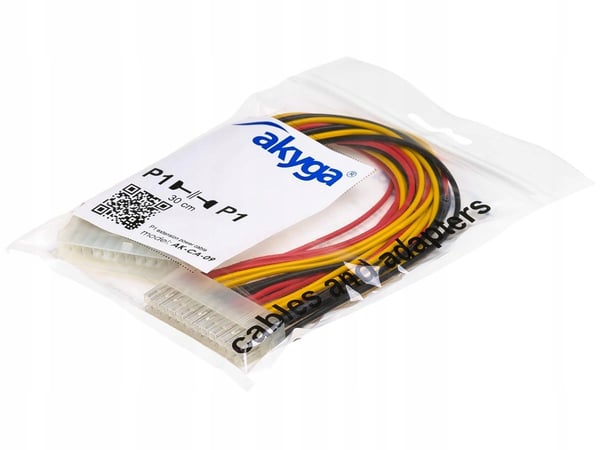 Akyga AK-CA-09 P1 ATX 24-bens (han) - ATX 24-bens (hun) adapterkabel 0,30m