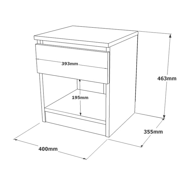 Stabilt LUVIO sengebord, egefarve