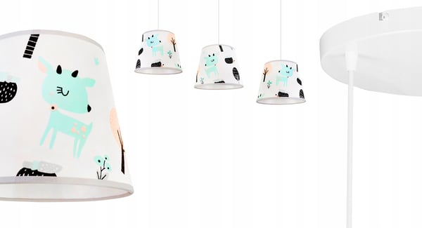 Lofthængende lampe til børn, Bambi lampeskærm