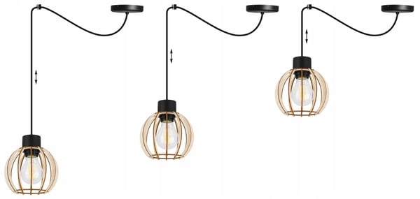 MODERN LED-TAKLAMPA I TRÄ