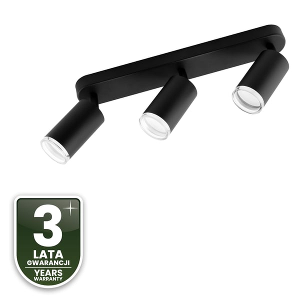 Taklampa reflektor LED-spotlights 3x GU10 IP44 ADERO svart Lumiled