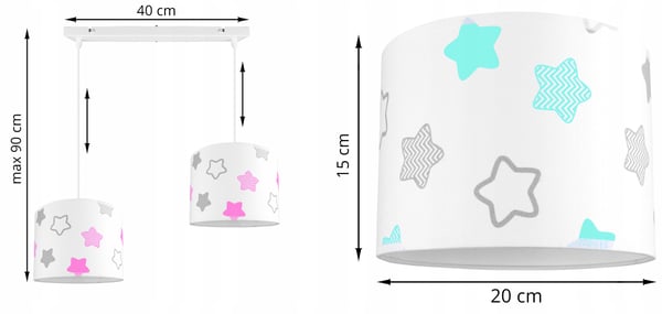 BØRNES HÆNGENDE LOFTSLAMPE LYKRONE LAMPESKÆRM