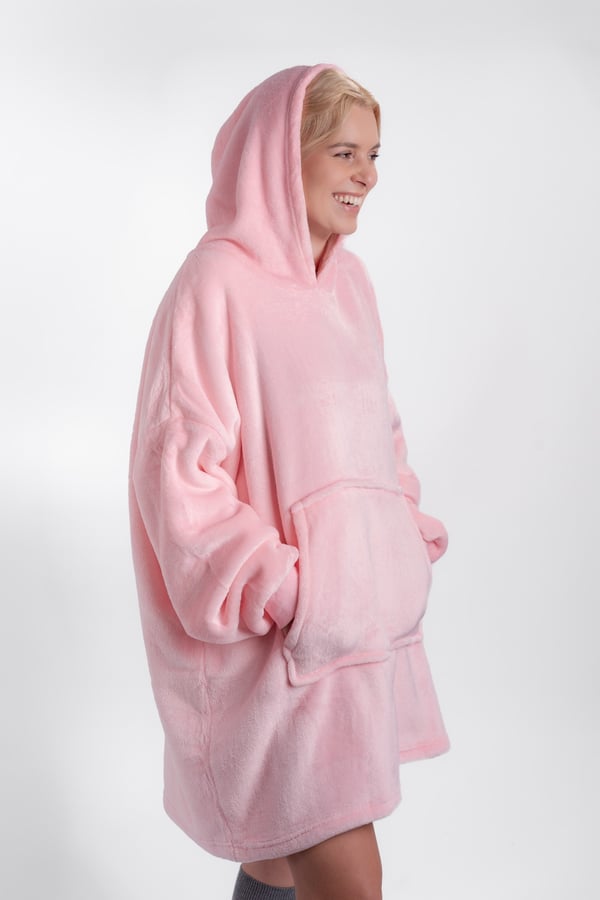 Tæppe sweatshirt blødt tykt tæppe oversize hættetrøje 2i1 praktisk gave