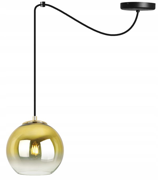 HÆNGELAMPE, LOFTKRONE, GYLDEN LAMPESKÆRM, 15 CM