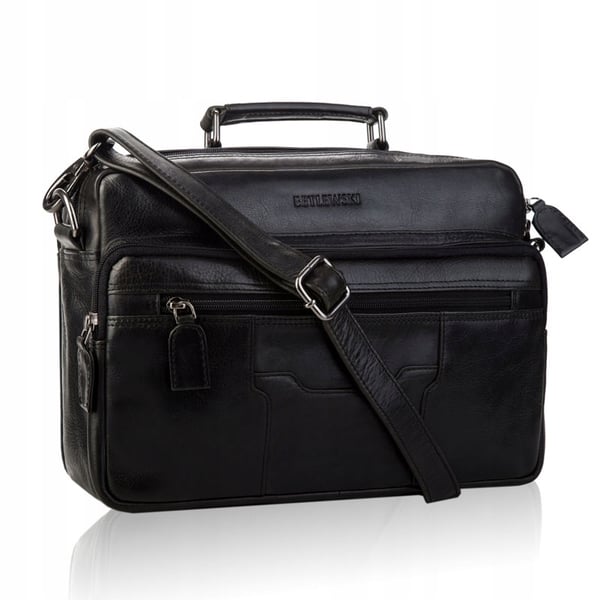 TBS-322 musta vintage miesten laukku + todistus