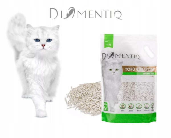 DIAMENTIQ Tofu Neutral Ultra clumping - kasviperäinen hiekkalaatikon täyte - 6x2,5kg