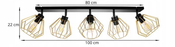 Lofthængende lampe med gylden LED-loftlampe