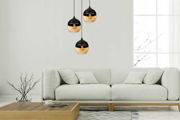 HÆNGENDE LOFTSLAMPE, GLASPLAFON, LED-LAMPE