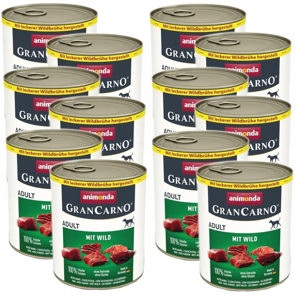 ANIMONDA GranCarno Vuxen med vilt våtfoder för hundar 12x800g