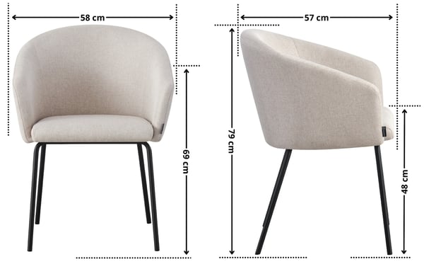 Nuvio klädd fåtölj, beige tyg