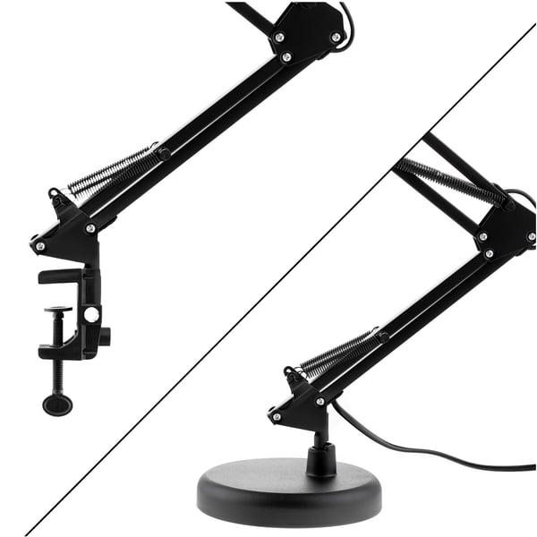 Pöytävalaisin TOBI E27 musta ja kiinnike työpöydälle Lumiled