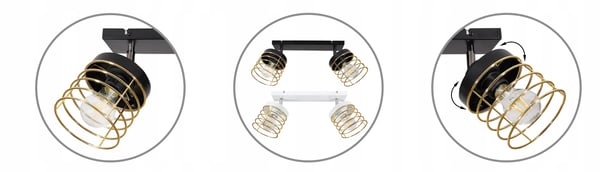 Lofthængende lampe med gylden LED-loftlampe
