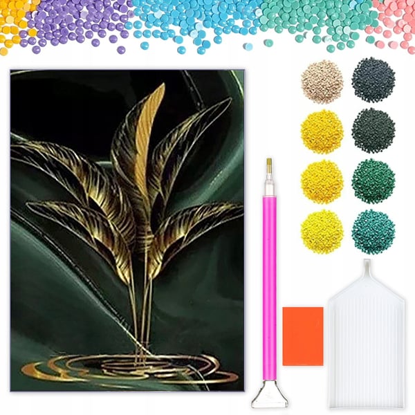 Ob_XL_45 diamantmaling 60x80 cm natur bladguld
