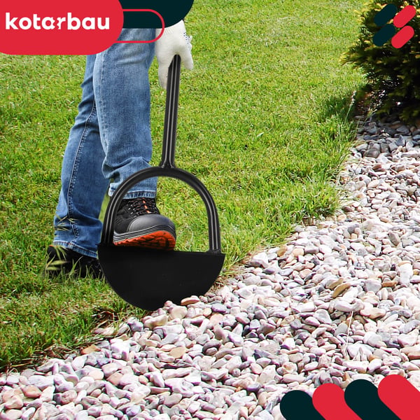 KOTARBAU® Græsplæneskærer, halvrund, forstærket, 23 cm, stålskaft, 113 cm