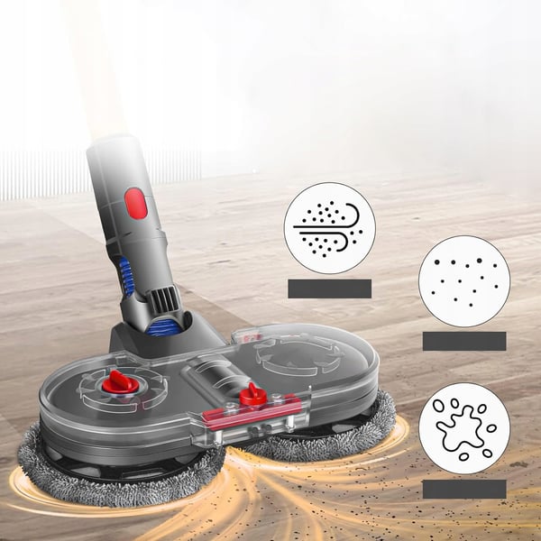Rosfix moppborste för Dyson V7 V8 V10 V11 V15 dammsugare + 2 moppdukar