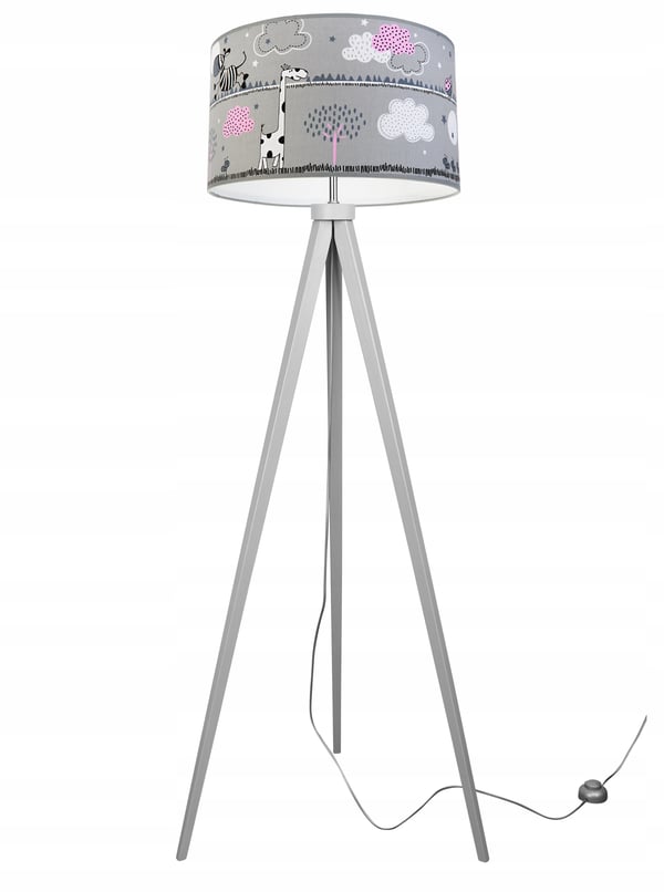 LOFT BØRNESTATIV LAMPE, LAMPESKÆRM, MØNSTER, LED