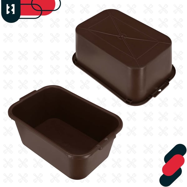 KOTARBAU® Rektangulär trädgårdscontainer Murbrukscontainer 45 l brun 2-pack