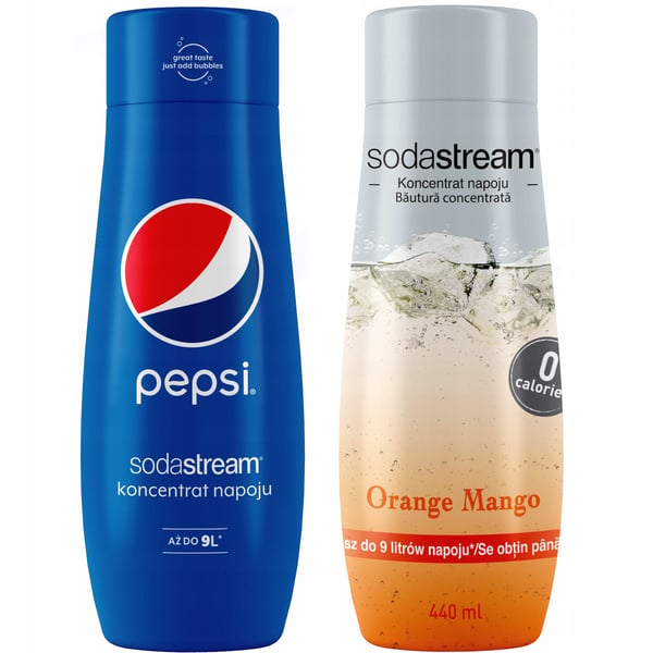 2 SodaStream Pepsi+appelsiini-mangotiivistettä