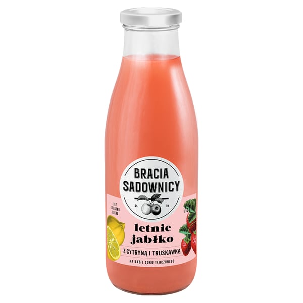Bracia Sadownicy -kesäjuoma omena sitruunalla ja mansikolla 750 ml