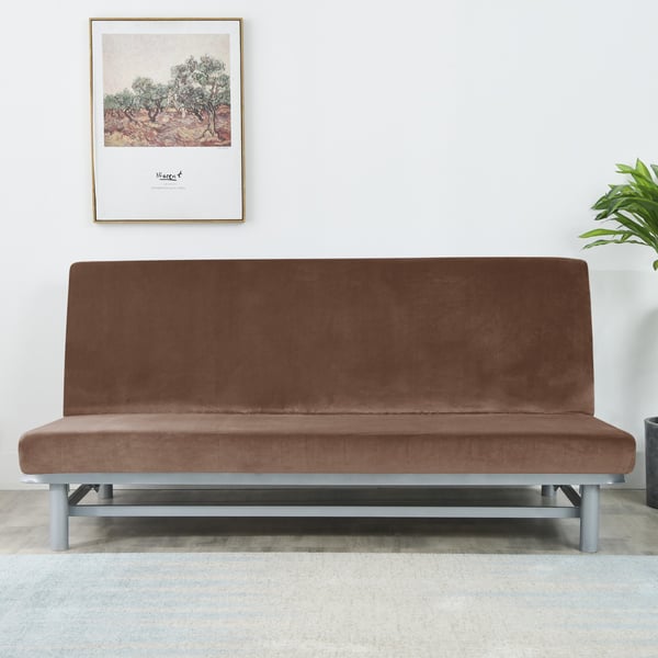 Sofbädd 190-210 cm brun sammet