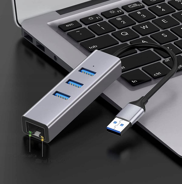 NETVÆRKSKORTHUB USB 3.0 GIGABIT RJ45 1000Mb RJ45 LAN-ADAPTER