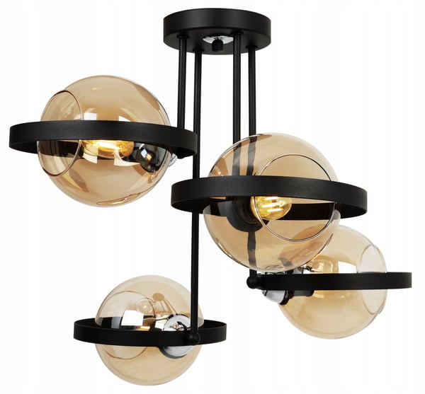 MODERNE HØJLAMPE MED HONNINGGLAS RING