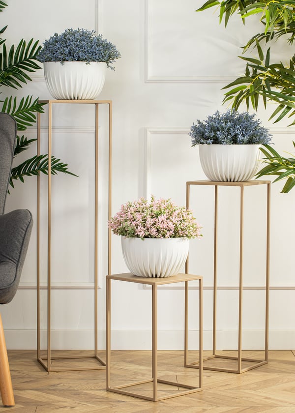 Beige stående blomsterställ 40 cm