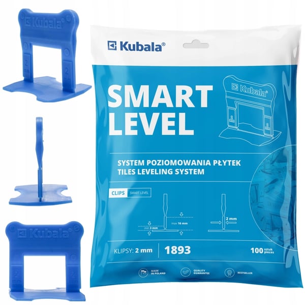 Kubala nivåsystemklips 2 mm 100 stk