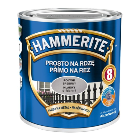 HAMMERITE EMALJE BLANK SØLV 0,7L - 5EMHA.SR0,7