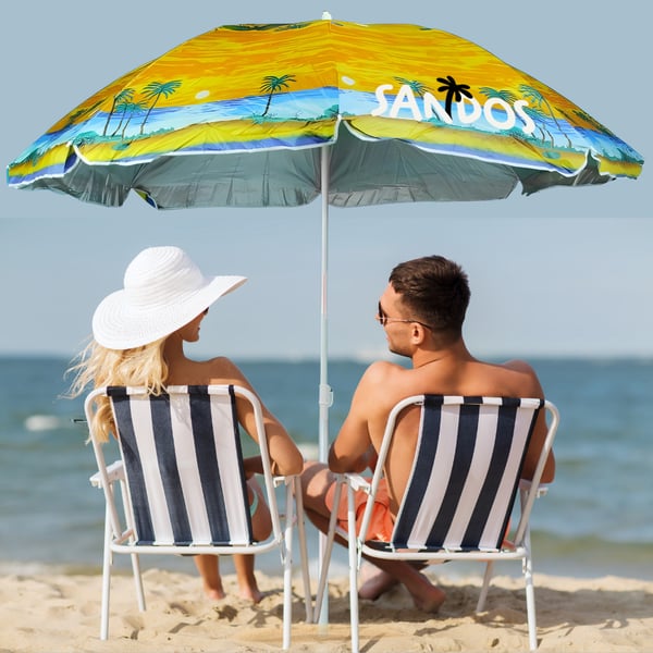 Trädgårdsparasoll - strandmönster