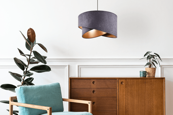 Hængende loftlampe med lysekrone og lampeskærm Glamour