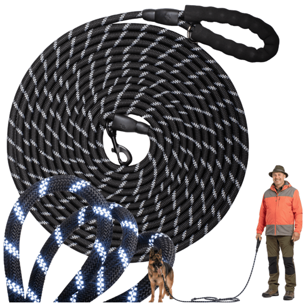 Hundträningskoppel stark lång tjock 10m