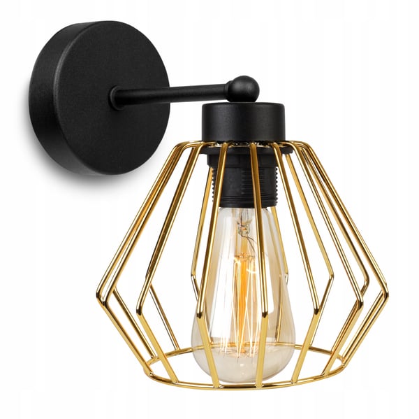 ELEGANT RETRO VÆGLAMPE MED TRÅD GULD LOFT