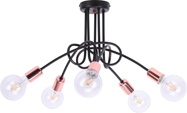 Industriel kobber loftslampe i to farver