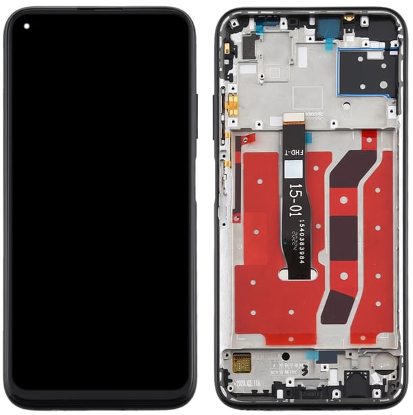Huawei P40 Lite JNY-LX1 LCD-skærm og touchskærm renoveret sort ramme