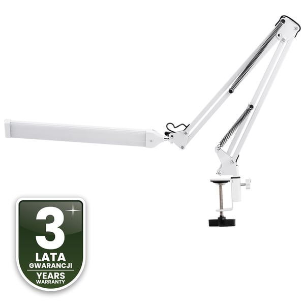 Pöytävalaisin LED-tekniikka Cosmi 8W CCT USB-himmentävä valkoinen kiinnikkeellä Lumiled