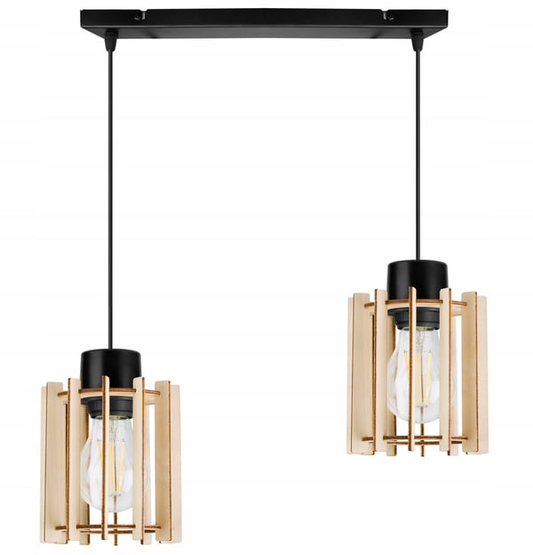 MODERN LED-TAKLAMPA I TRÄ