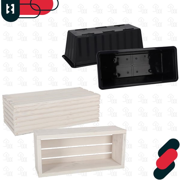 Kotarbau® Kukkaruukkulaatikko Puinen puutarhan istutuslaatikko terassille ja sisäkkeellä Valkoinen 44 x 20 CM