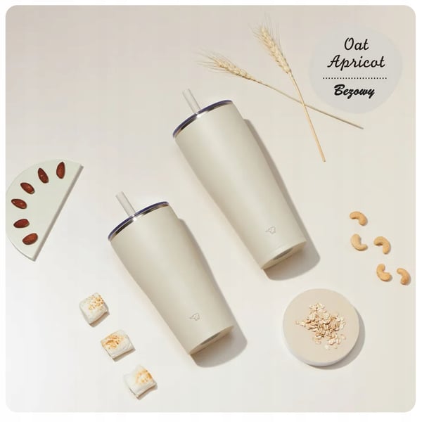 Zojirushi SX-HA89H-CM termokrus med sugerør til kolde drikke 890 ml beige