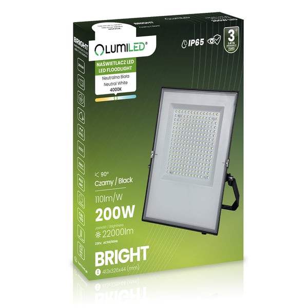 LED-arbetslampa utomhus BRIGHT vattentät 200W 22000lm 4000K LUMILED