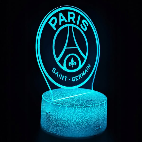 Paris Saint-Germain PSG 16 LED 3D Nattlampa för Barn + Fjärrkontroll