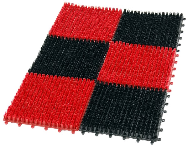 PLASTIK GRÆSDØRMÅTTE 6-DELT 36*55CM SORT/RØD - WYCIER 67984